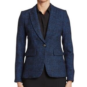 Veronica Beard  Cutaway Dickey Blazer Jacket Blue Glen Plaid Size 0